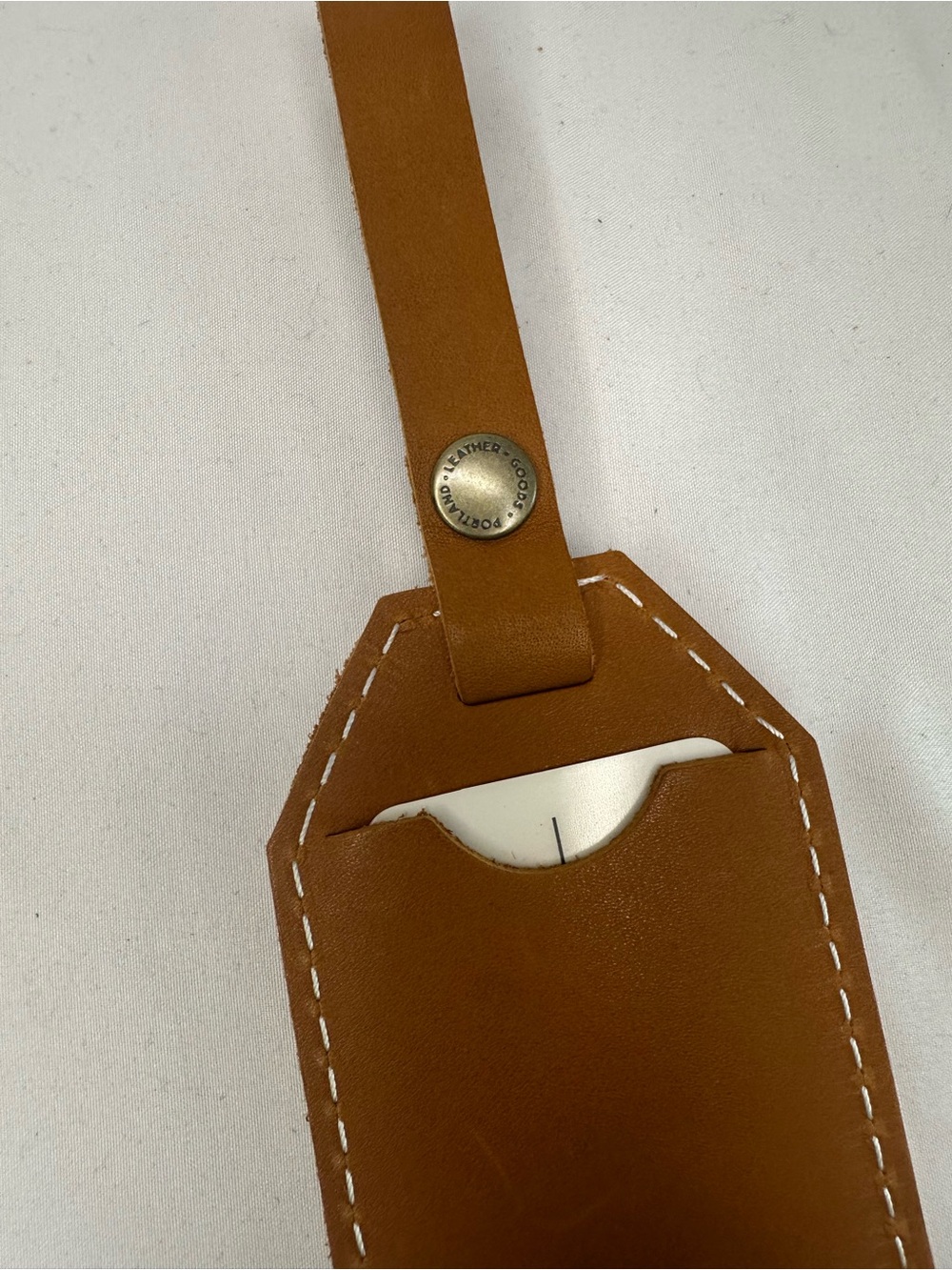 Portland Leather Luggage Tag - Tan "And So the Adventure Begins" - Picture 4 of 5